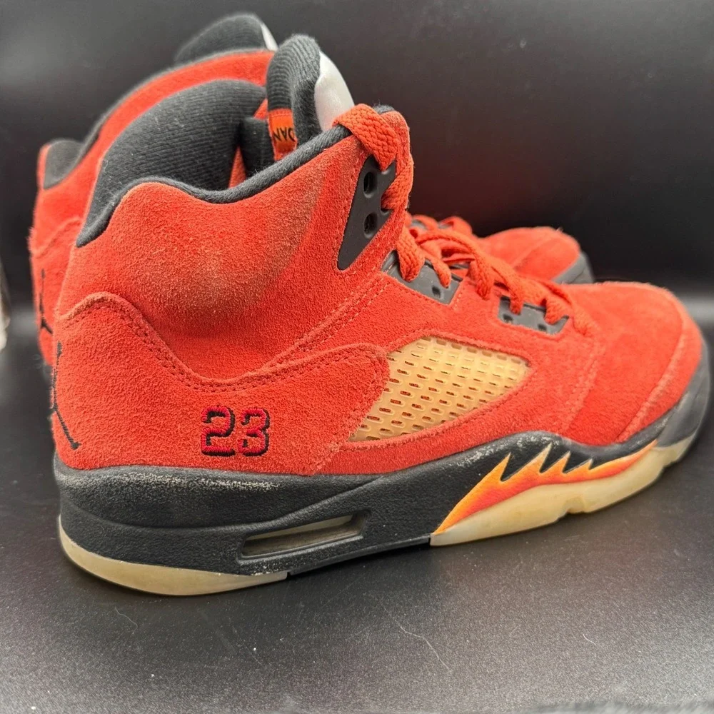Air Jordan 5 Retro Dunk On Mars Womens 7W Red Suede Hi Top Sneaker Fits 6 Youth - Picture 3 of 8